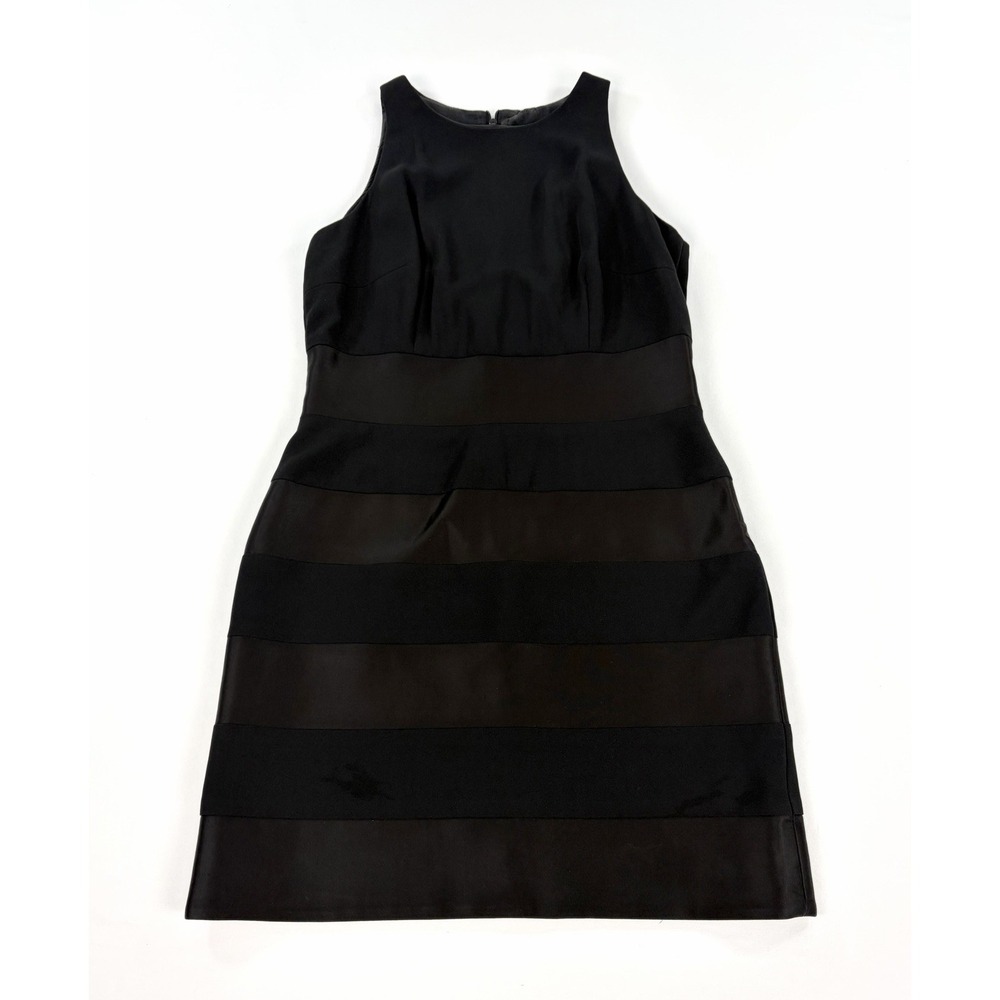 Vintage Laundry by Shelli Segal Black Striped Shift Dress Petite 10P Cocktail